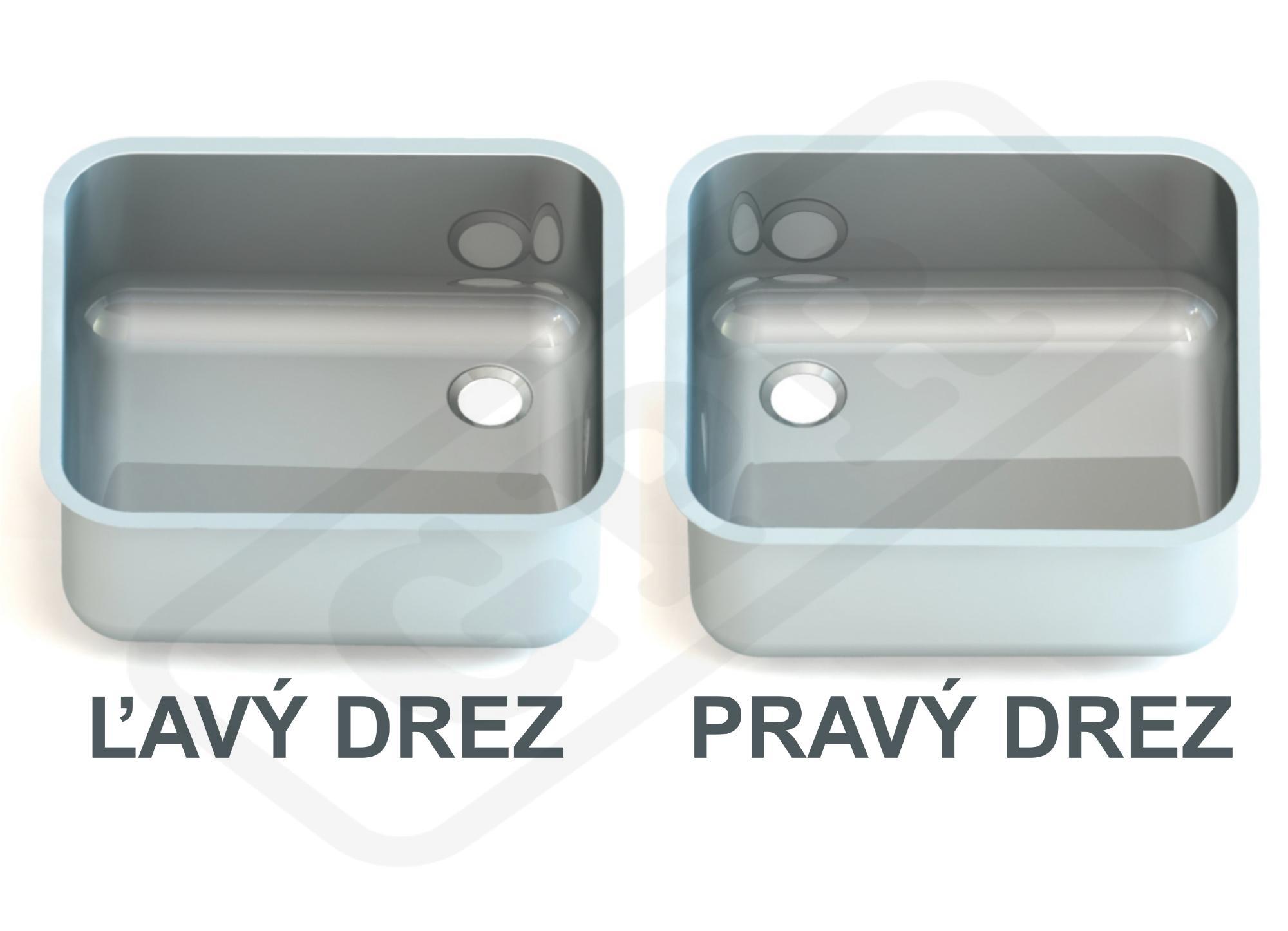 Nerezové drezy 600 x 500