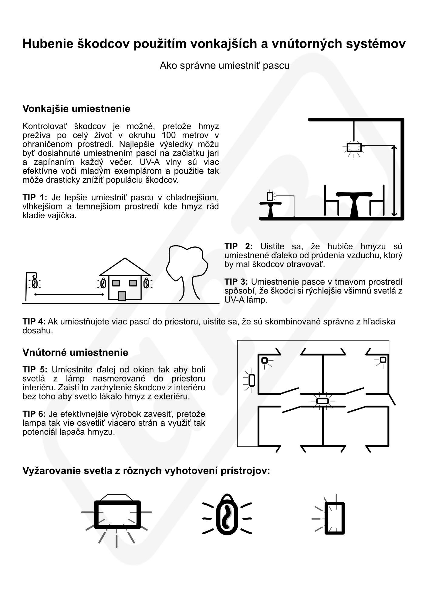Elektrický lapač hmyzu MO-EL MO-PLICK UV-A s lepivou plochou 20W