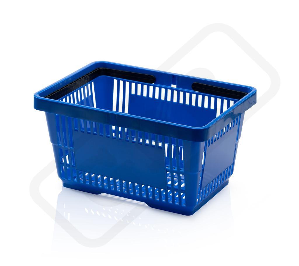 Nákupný plastový košík s 2 držadlami modrý