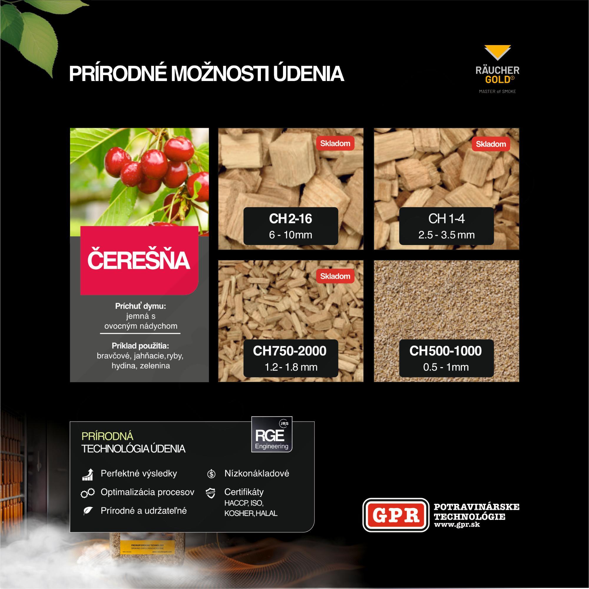 Čerešňové drevené štiepky CH 2/16
