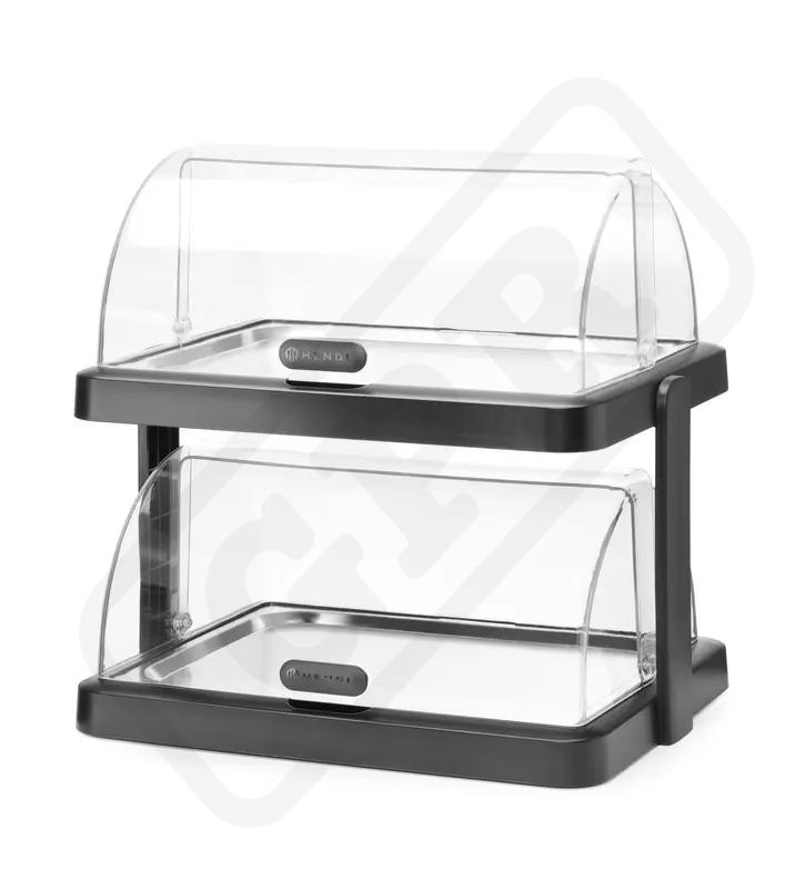 Dvojitá Chladiaca vitrína Duo UNIQ Roll-top, čierna